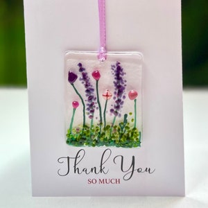 Thank You card with fused glass keepsake