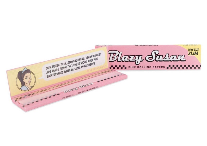 Blazy Susan Pink King Sized Rolling Papers Vegan Baby Pink Etsy UK