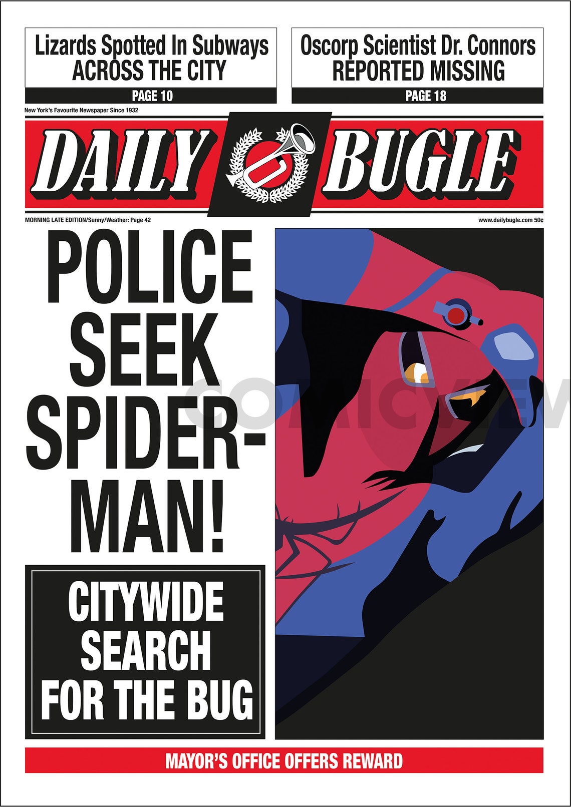 Spiderman Daily Bugle Newspaper Poster A2 or A3 Print Etsy Canada