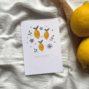 Karte Geburtstag | Karte Zitrone | Karte Happy Birthday | Glückwunschkarte | Geburtstag Sommer | Alles Gute | Geschenkidee Geburtstag