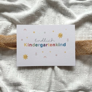Karte Kindergarten | Endlich Kindergartenkind | Kindergartenstart | Karte für Kinder | Geschenkidee Kindergarten | Bunte Karte Kinder