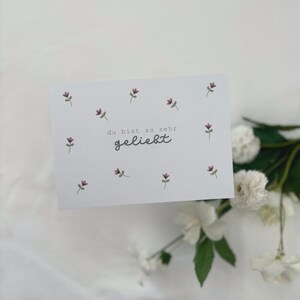 Karte Du bist so sehr geliebt | Karte Blumen | Karte zur Geburt | Karte Baby | Geburtstagskarte Kind | Glückwunschkarte | Karte Taufe