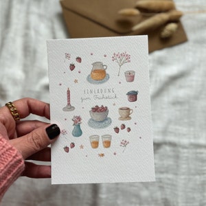 Einladungskarte Frühstück | Gutschein Frühstück | Karte Freundin | Einladung zum Frühstück | Zeit verschenken | Zeit zu Zweit