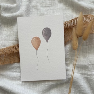 Karte Luftballons | Schlichte Geburtstagskarte | Karte Geburtstag | Alles Gute zum Geburtstag | Geburtstagsgrüße | Glückwunschkarte