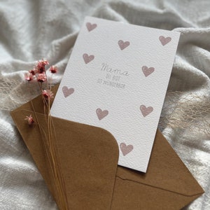 Karte Muttertag | Karte Mama | Mama du bist so wunderbar | Beste Mama der Welt | Für Mama | Geschenkidee Muttertag | Karten Herzen