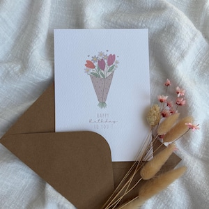 Karte Blumenstrauß | Geburtstagskarte Blumen | Geschenkidee Geburtstag | Sommerblumen | Karte Blumenstrauß | Blumen für Dich