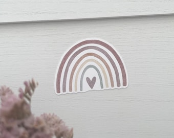 Sticker Regenbogen | Aufkleber Herz | Taufe | Geburtstag | Pastellfarben | Frühling | Aquarell Regenbogen | Vinyl | Sticker matt