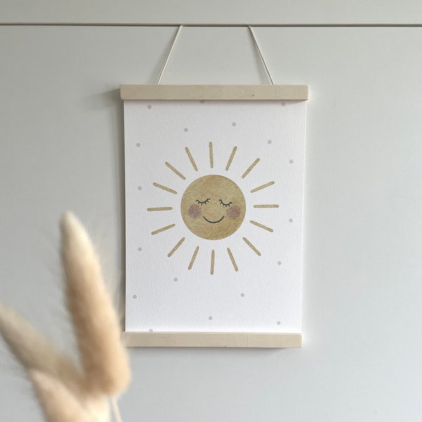 Poster Kinderzimmer Sonne | Poster Sonnenschein | Dekoration Kinderzimmer | Wandbild | Babyzimmer | Sommersonne | Kinderzimmer Dekoration