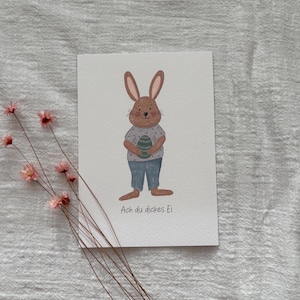 Karte Osterhase | Karte Frohe Ostern | Ostergrüße für Dich | Grußkarte Ostern | Osterfest | Geschenkidee Ostern | Ach du dickes Ei
