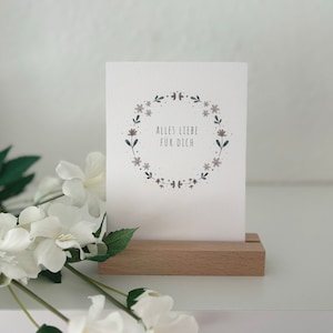 Karte Blumenkranz | Karte Alles Liebe | Geburtstagskarte | Glückwunschkarte | Karte Liebe | Blumen | Frühling | Schlichte Grußkarte