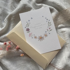 Karte Konfirmation | Alles Liebe zur Konfirmation | Glückwunschkarte Konfirmation | Blumenkranz | Schlichte Glückwunschkarte | Frühling