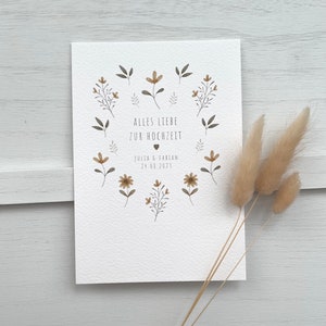 Karte Hochzeit personalisiert | Personalisierte Karte zur Hochzeit | Glückwunsch Hochzeit | Hochzeitsgeschenk | Hochzeitskarte | Sommerblume