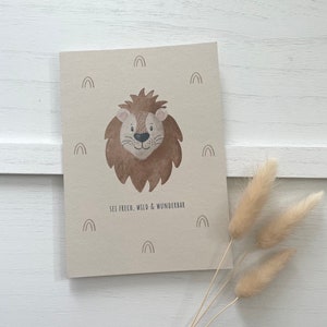 Postkarte Löwe | Karte mit Löwe | Grußkarte Geburtstag | Glückwunschkarte | Geburtstag | Kinder Geburtstag | Baby | Geburt