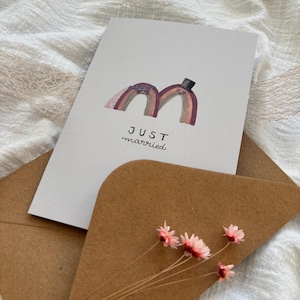 Klappkarte Hochzeit Regenbogen | Glückwunschkarte zur Hochzeit | Hochzeit | Ehepaar | Regenbogen Ehepaar | Hochzeitsgeschenk | Liebe