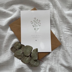 Karte Mama | Karte zum Muttertag | Danke Mama | Mama du bist wundervoll | Karte mit Blumen | Blumen zum Muttertag | Geschenkidee Muttertag