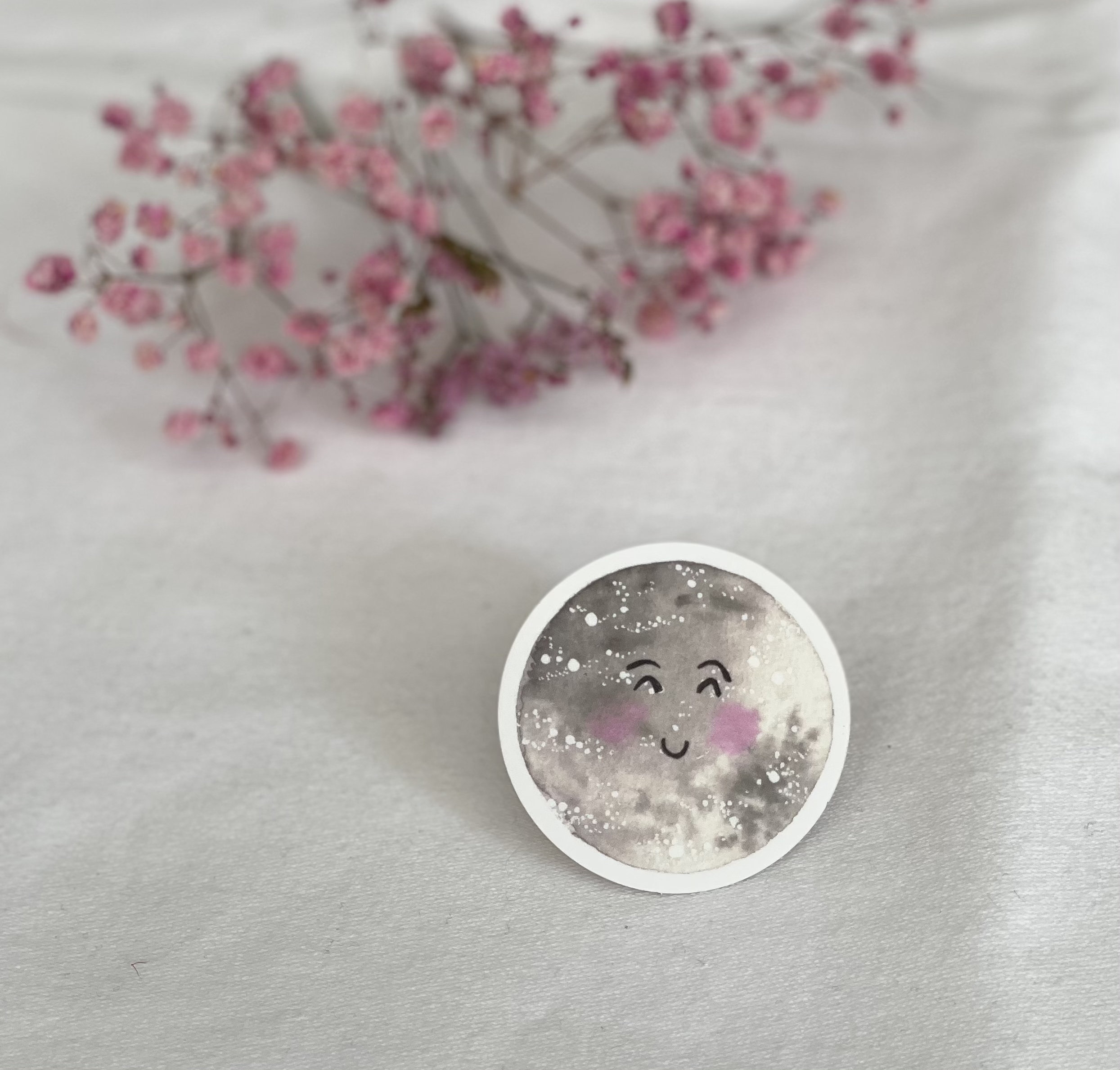 Stickerei-Aufnäher Mond & Katze - 2 Stück Zum Aufbügeln 15x19cm