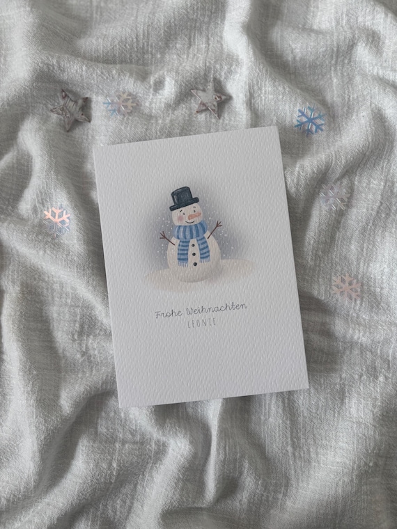Personalisierte Weihnachtskarte | Karte Schneemann | Karte Frohe Weihnachten | Weihnachtspost | Weihnachtsgrüße | Besondere Weihnachtskarte