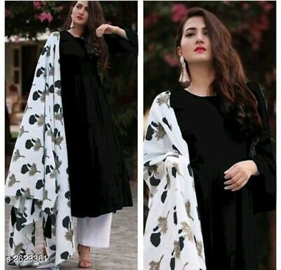 Frauen Pakistanische Salwar Kameez Dupatta genäht Flared Etsy