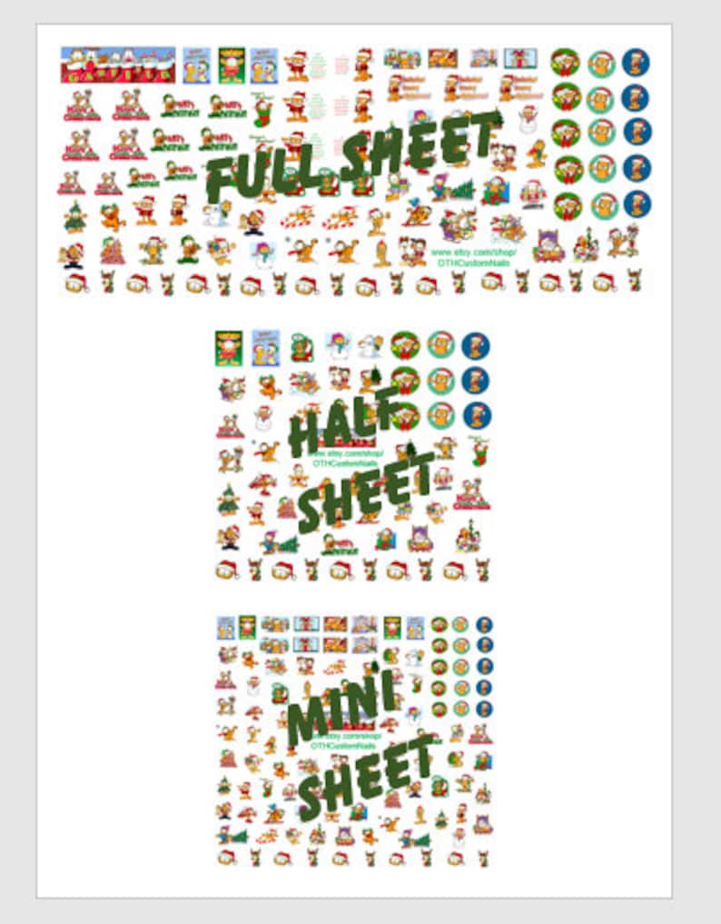 Water Transfer Decal / Holiday Decals / Nail Water Decal / Etsy