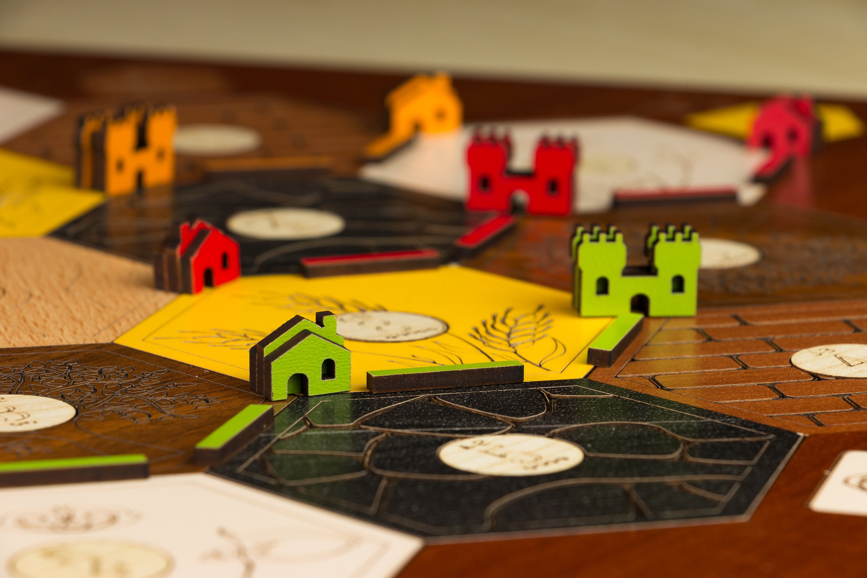 Custom Wood Board Game Pieces 4 and 6 Players Building Etsy