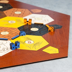 Jeu de colons en bois personnalisé, pièces et boîte