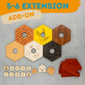 Extension(Add-on) 5-6 Player Custom Settlers Wood Game Board