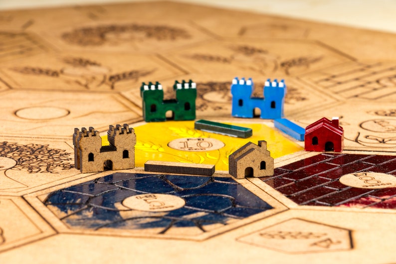 Paint Your Custom Settlers Wood Game Board Pieces & Box 24 Etsy