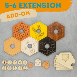 Uitbreiding (add-on) Aangepast Settlers Wood-spelbord voor 5-6 spelers