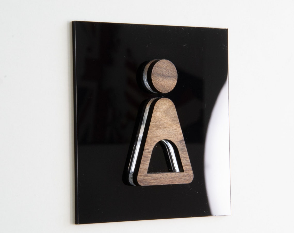 Restroom Toilet Sign Bathroom Decor Signs Modern Door Signage Etsy