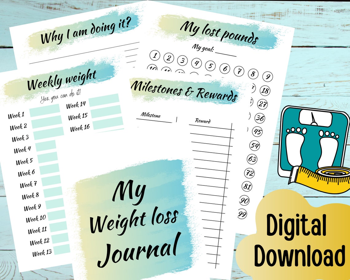 Printable Weight Loss Bullet Journal and Tracker Planner | Etsy