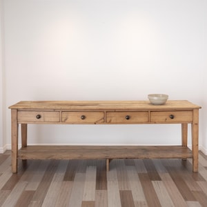Impressive Antique English Pine Pot Board Dresser Base - Circa 1850