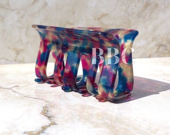 Pinza para el pelo de acetato de colores, pinza grande de carey para mujer, pinza minimalista estética.