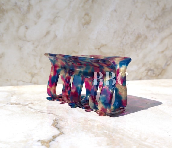 Colorful Acetate Hair Claw, Large Tortoiseshell Clip for Women, Aesthetic Minimal Claw Clip