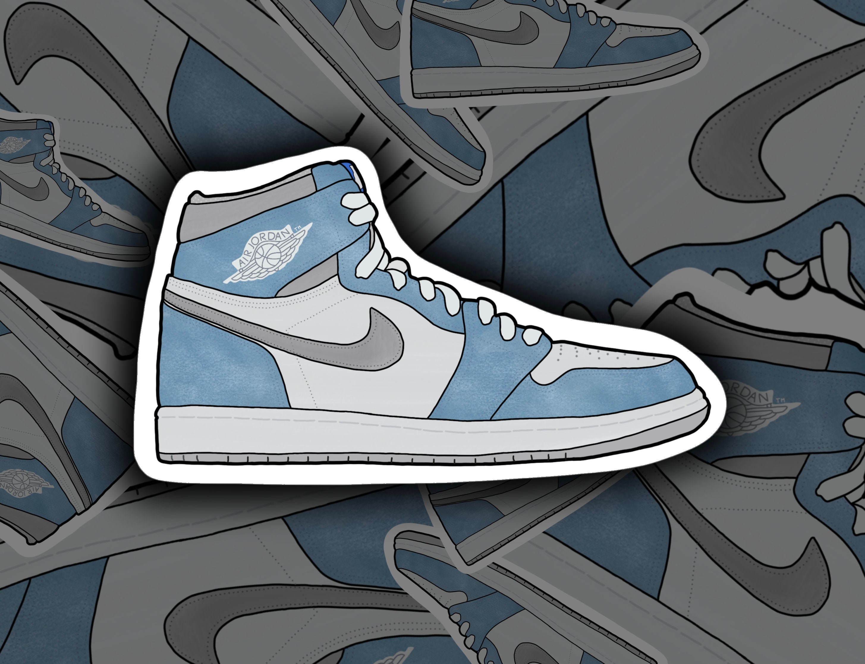 Air Jordan 1 High 'Hyper Royal' Custom Vinyl Sticker Etsy