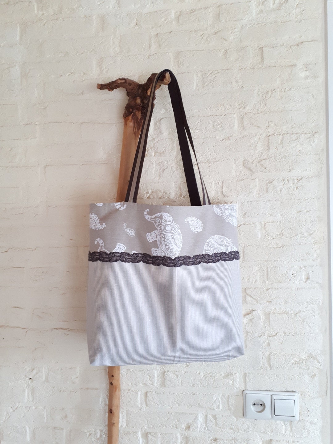 Lined Large Elephant Shoulder Bag Eco Food Shopper School Etsy UK