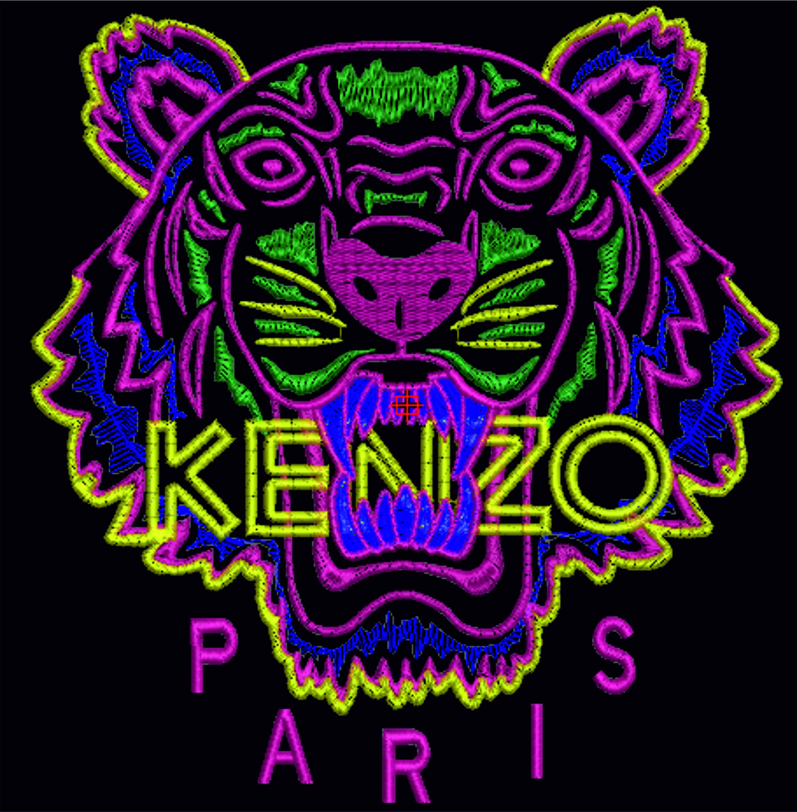 KENZO Logo Machine Embroidery Design Pattern size format25cm | Etsy