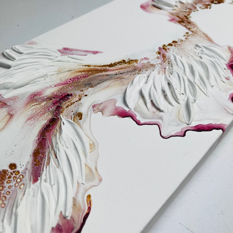 Textured Abstract Pink and Gold Painting on Canvas - Modern Wall Art - Etsy