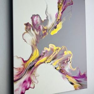 Pink dutch pour.Blush pink wall art. Acrylic painting.Abstract canvas art.Unique wall art.Fluid art.