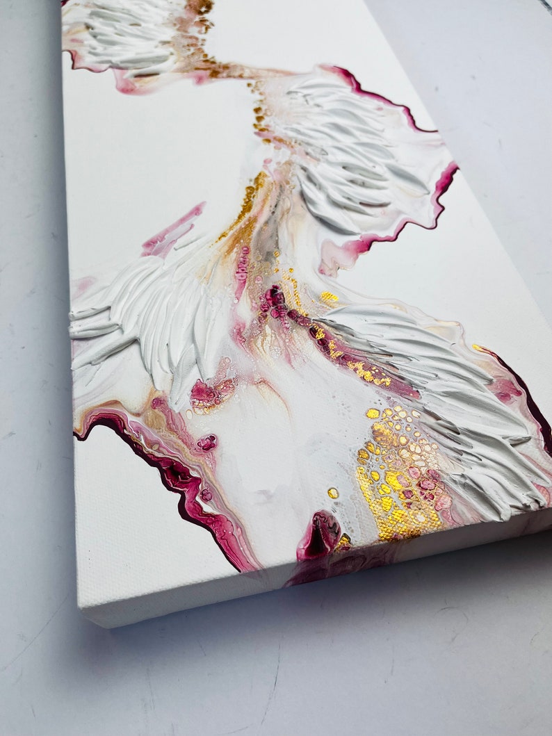 Textured Abstract Pink and Gold Painting on Canvas - Modern Wall Art - Etsy