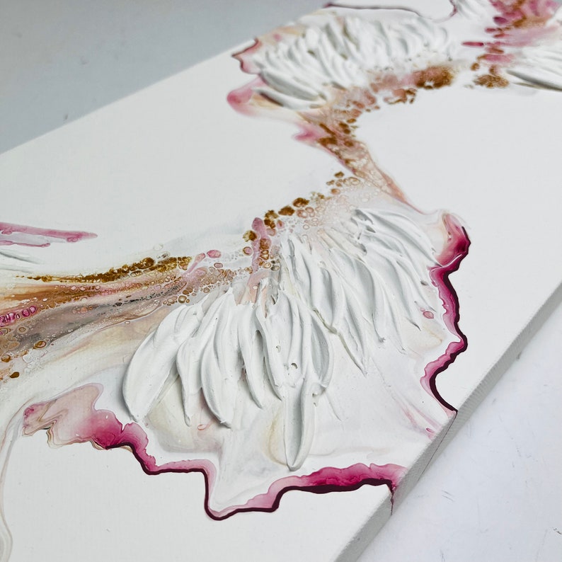 Textured Abstract Pink and Gold Painting on Canvas - Modern Wall Art - Etsy