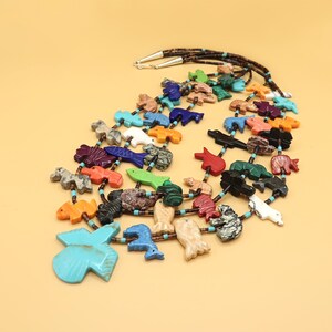 BOHO スタイルアニマルビーズネックレスフェティッシュレッド