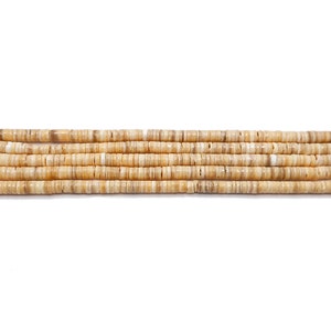 3mm & 5mm Natural Mix Melon Heishi Shell Beads - 24 Inch Strand