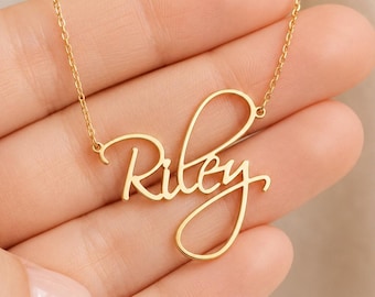 Dainty Script Name Necklace: Sterling Silver Personalized Jewelry, Custom Name Pendant, Minimalist Gift for Her, Everyday Nameplate Necklace