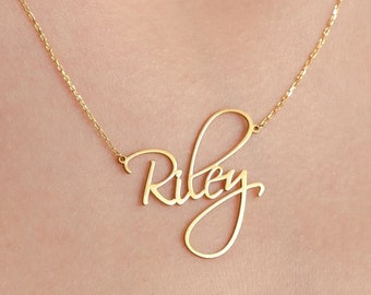 Dainty Script Name Necklace, Name Necklace, Mother's Day Gift,  Gold Name Necklace, Personalized Jewelry, Gift For Mom, New Mom Gift