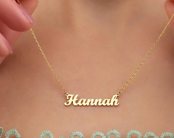 Personalized Name Necklace: Minimalist Custom Name Jewelry, Sterling Silver or 18K Gold Plated Pendant, Dainty Script Necklace, Gift for Her