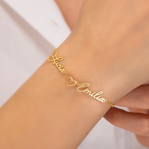 Personalized Sterling Silver Name Bracelet with Heart: Custom Name Bracelet, 925 Silver Heart Charm, Dainty Gift for Her, Meaningful Jewelry