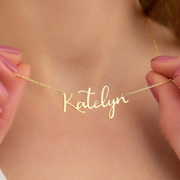 Gold Name Necklace, Personalized Gift, Handmade Jewelry, Dainty Name Necklace, Mother's Day Gift,  Christmas gift, Gift For Mom