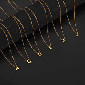 14K Gold Initial Necklace: Personalized Letter Charm, Minimalist Jewelry, Dainty Gold Pendant, Custom Gift for Her,Everyday Elegant Necklace