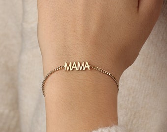 Mama Bracelet, Mother's Day Gift, Dainty Mama Bracelet, Minimalist Jewelry, Gift for Mom, 925 Sterling Jewelry, Personalized Gift