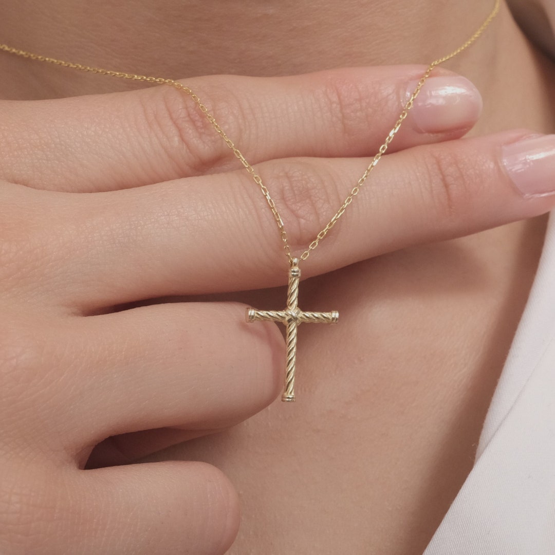 Cross Necklace, Women's Cross Necklace, Religious Gift, Silver Cross ...